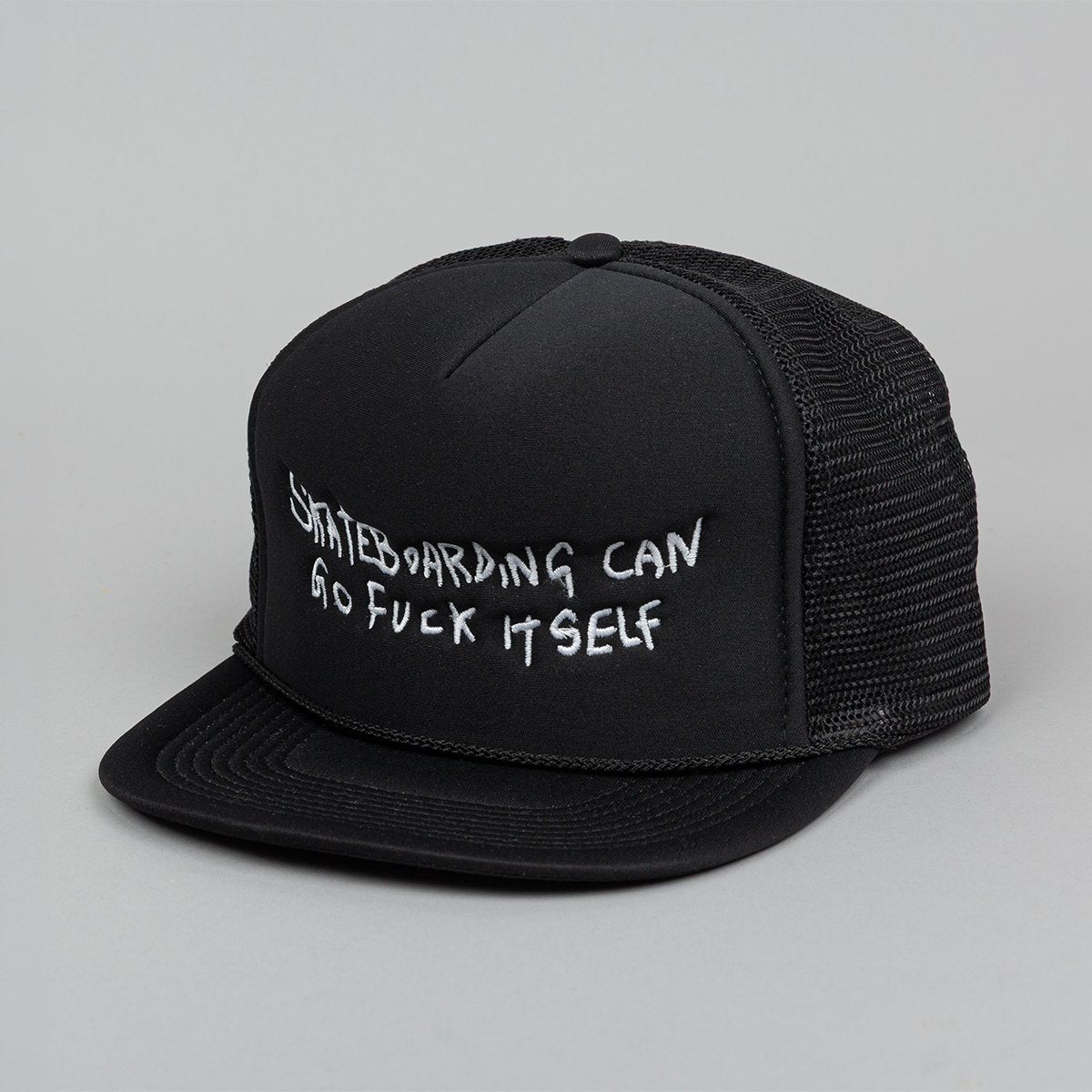 Skateboarding Can Go Fuck Itself Trucker Hat - Black