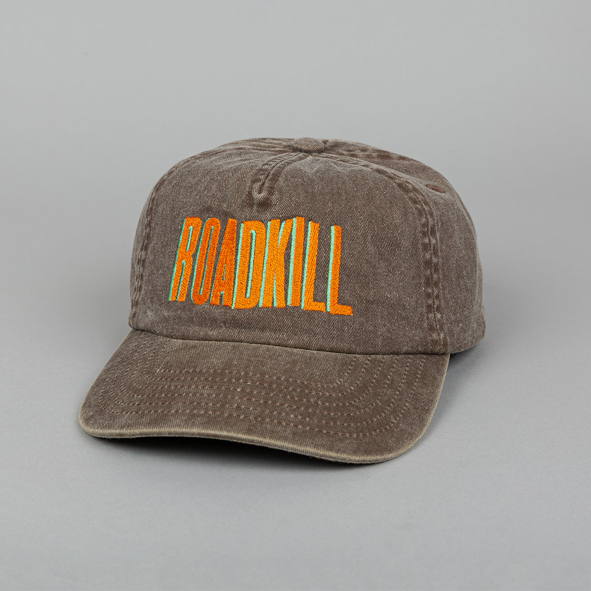 Roadkill Embroidered 5 Panel Vintage Grey Cap