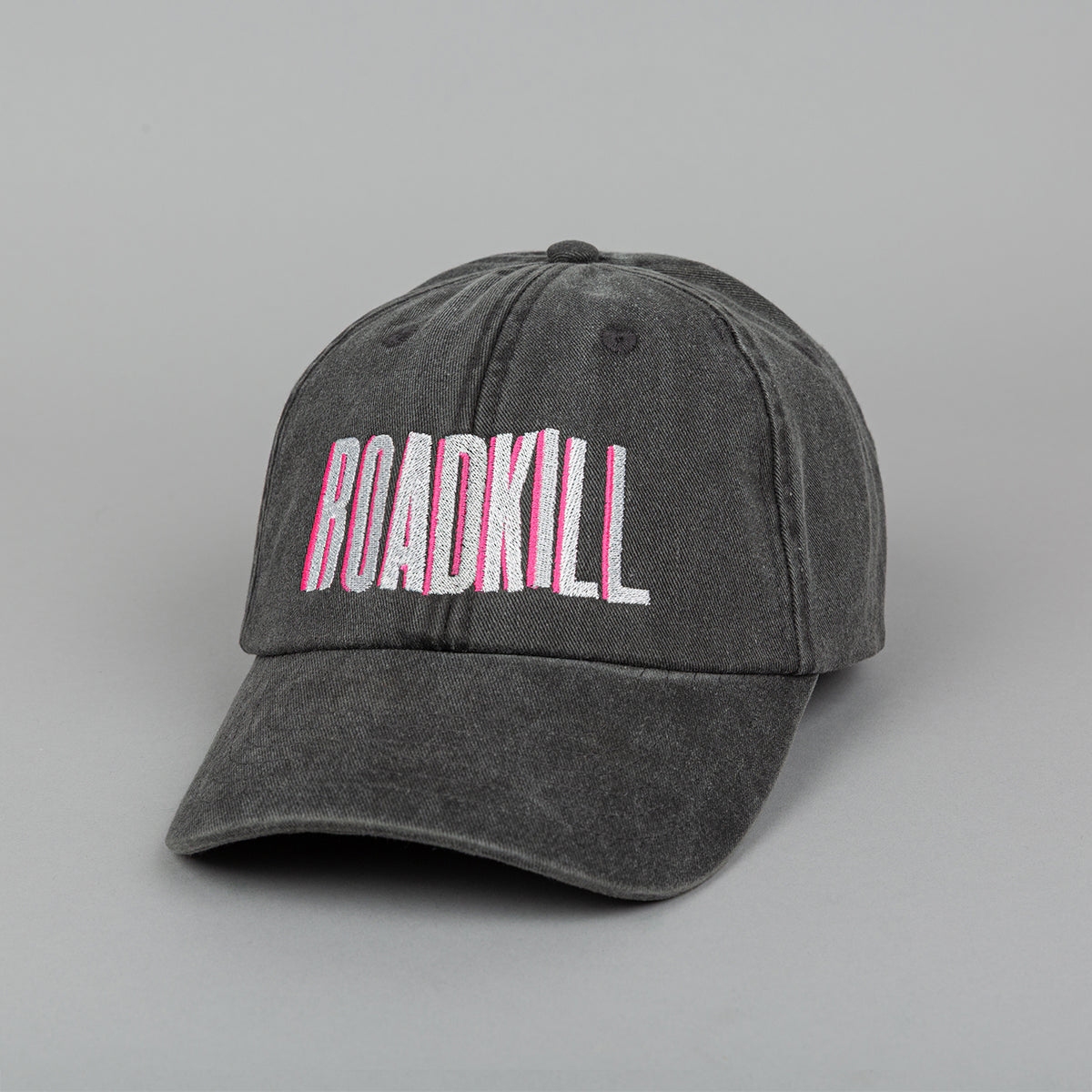 RoadKill Embroidered 5 Panel Vintage Black Cap