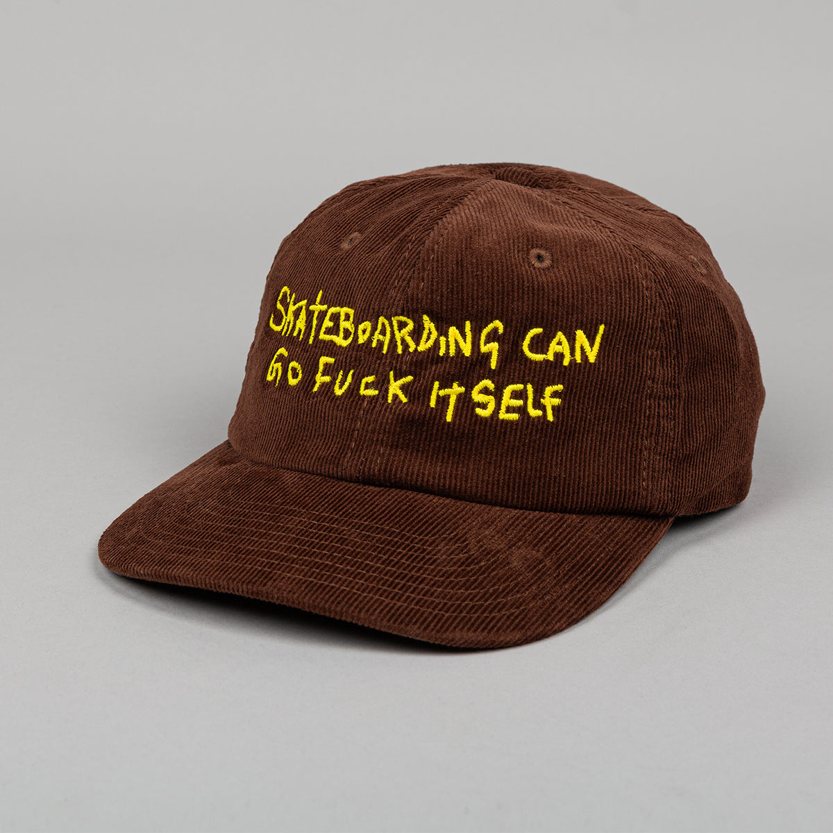 Roadkill Brown Skateboarding Can Go Fuck Itself Corduroy Cap
