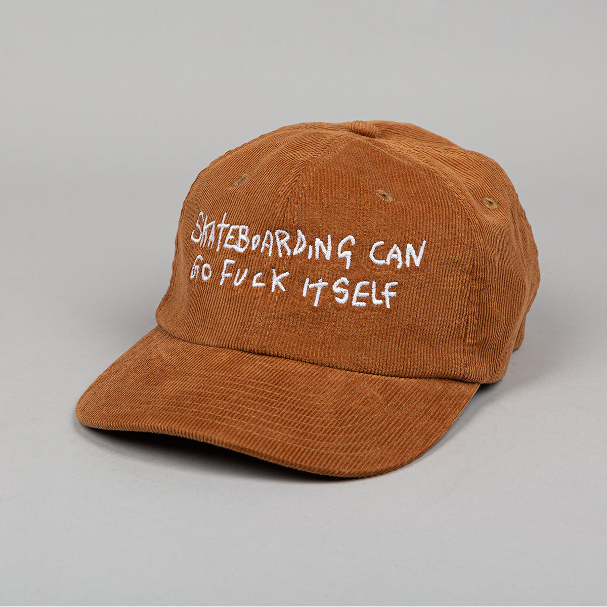 Roadkill Brown Skateboarding Can Go Fuck Itself Corduroy Cap