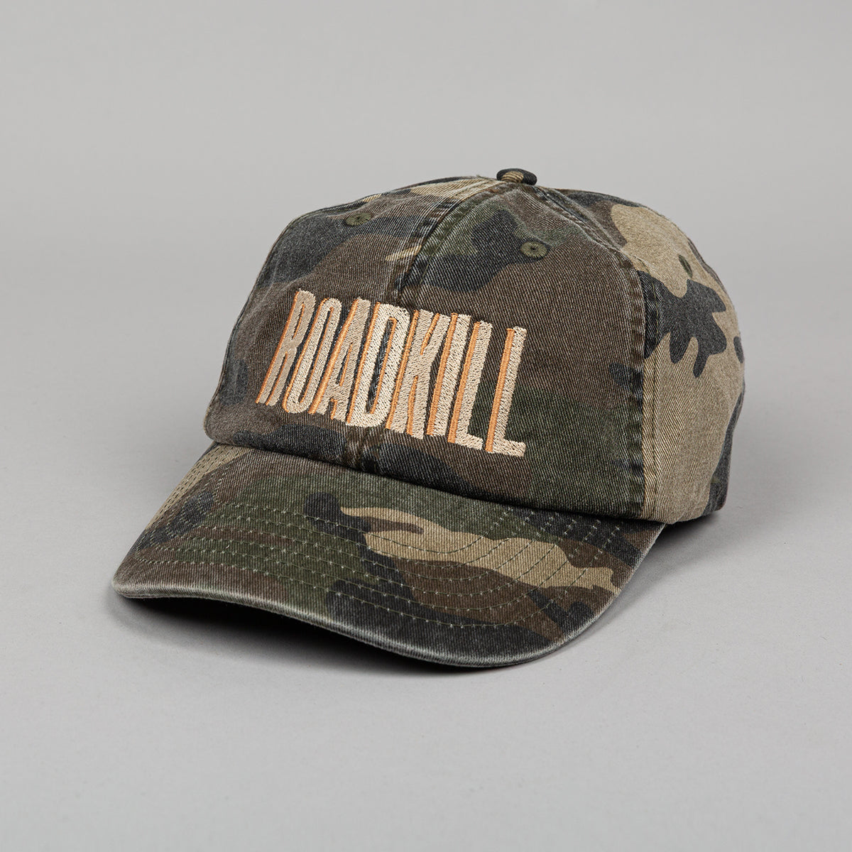 RoadKill Embroidered 5 Panel Vintage Camo Cap