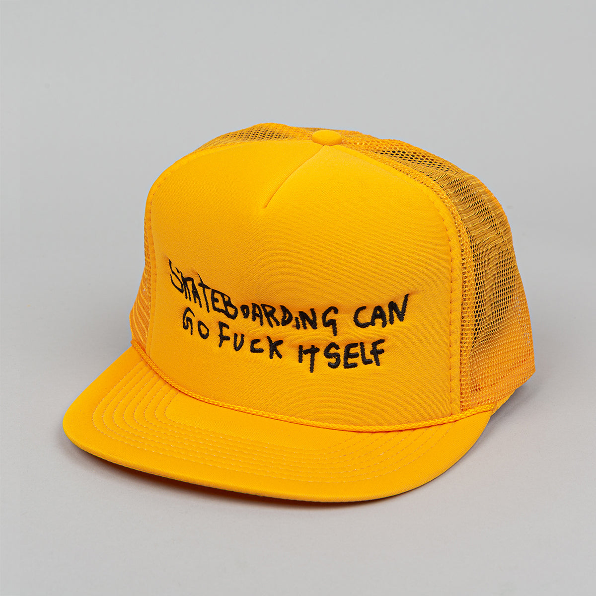 Skateboarding Can Go Fuck Itself Trucker Hat - Yellow