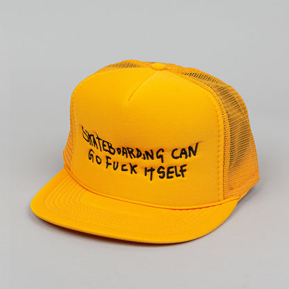 Skateboarding Can Go Fuck Itself Trucker Hat - Yellow