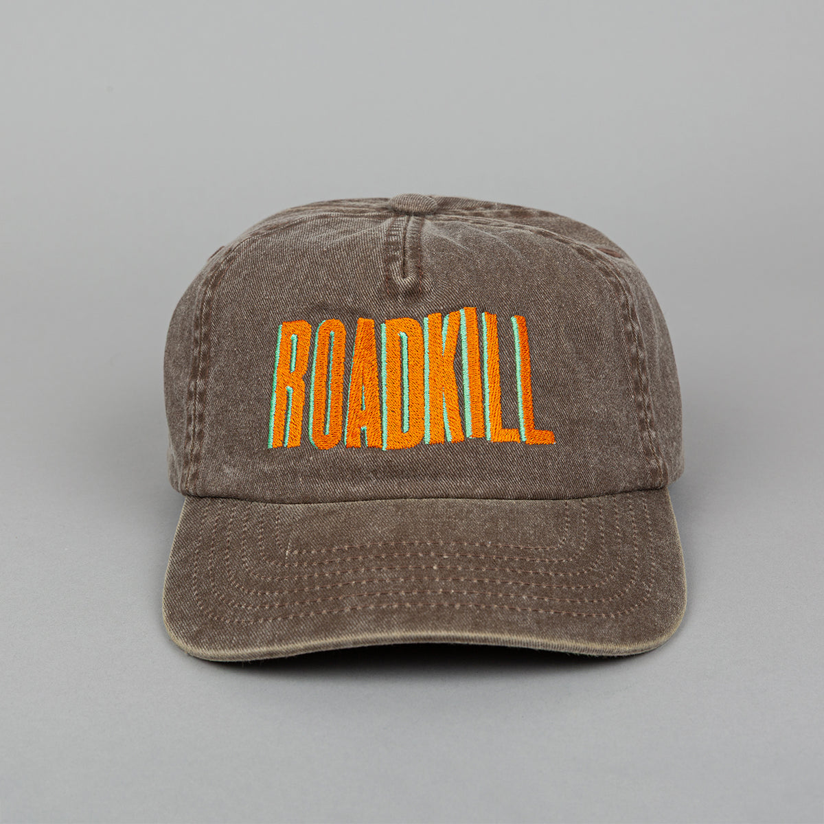 Roadkill Embroidered 5 Panel Vintage Grey Cap