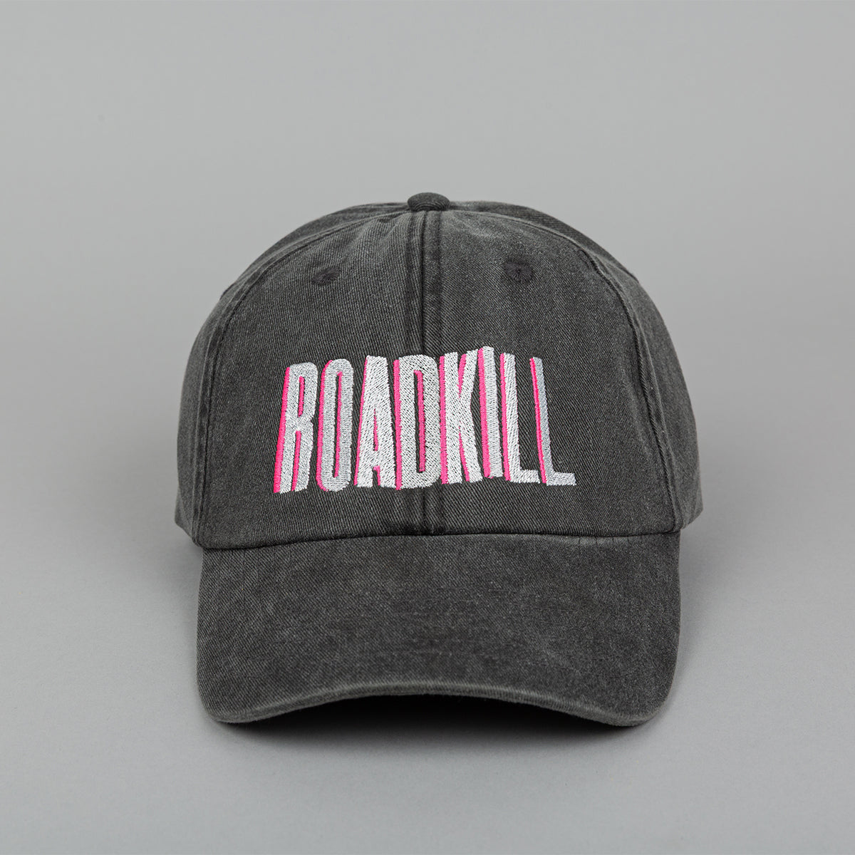 RoadKill Embroidered 5 Panel Vintage Black Cap