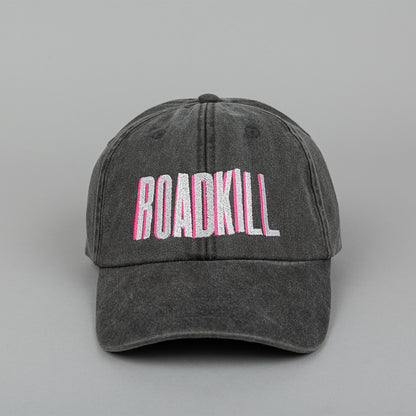 RoadKill Embroidered 5 Panel Vintage Black Cap