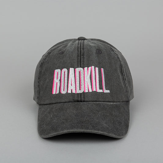 RoadKill Embroidered 5 Panel Vintage Black Cap