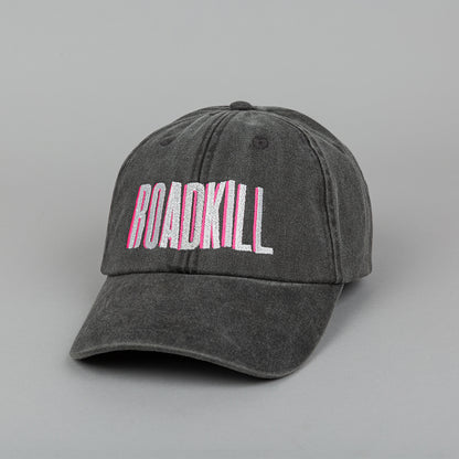 RoadKill Embroidered 5 Panel Vintage Black Cap