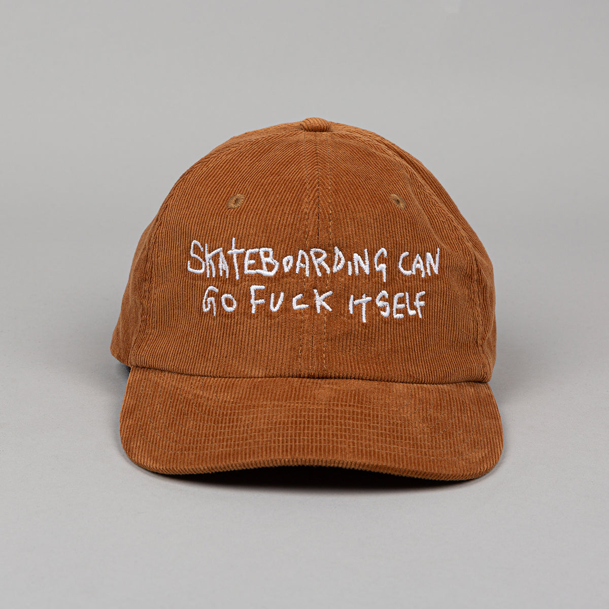 Roadkill Brown Skateboarding Can Go Fuck Itself Corduroy Cap