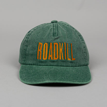 RoadKill Embroidered 5 Panel Vintage Green Cap