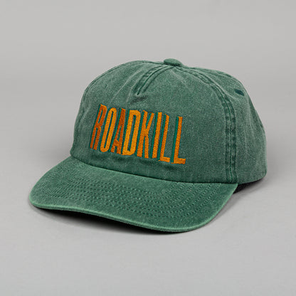 RoadKill Embroidered 5 Panel Vintage Green Cap