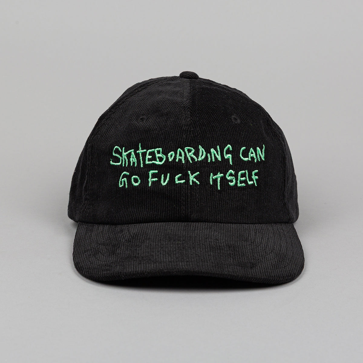 Roadkill Black Skateboarding Can Go Fuck Itself Corduroy Cap