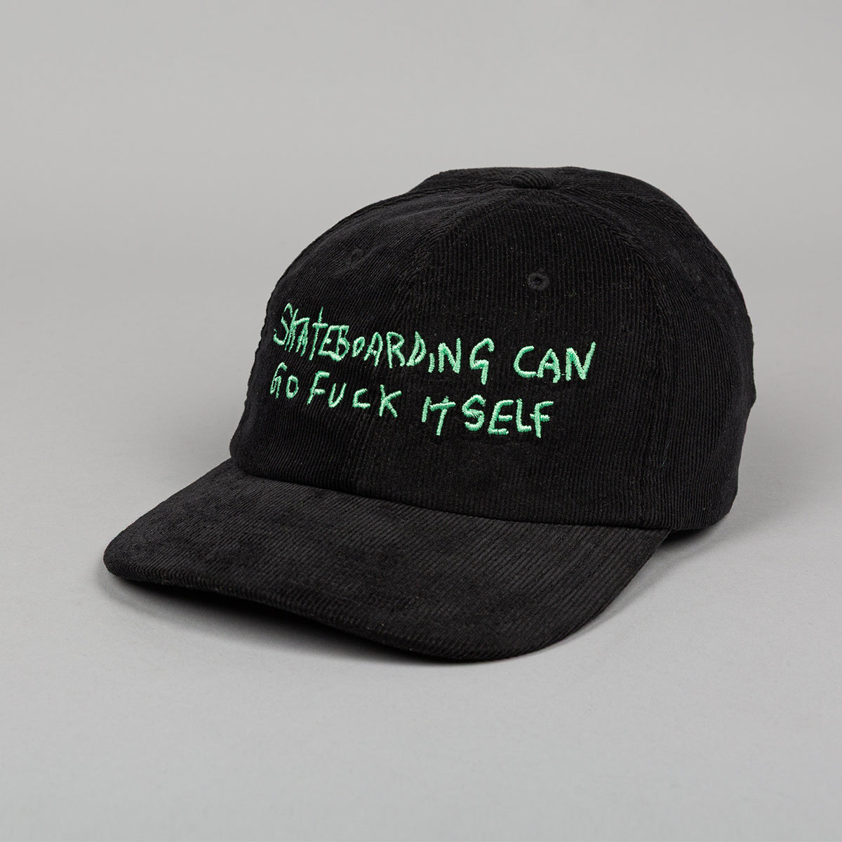 Roadkill Black Skateboarding Can Go Fuck Itself Corduroy Cap