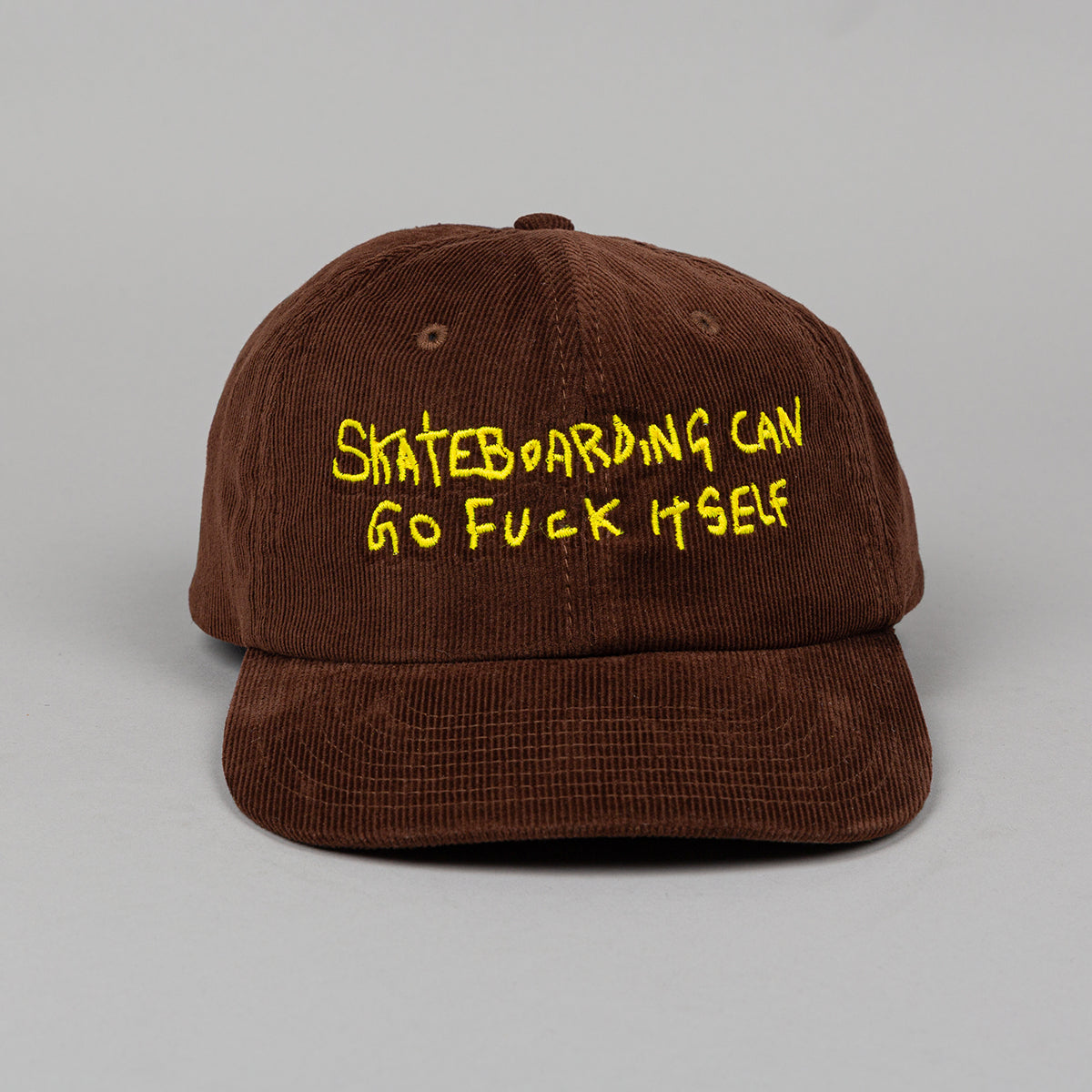 Roadkill Brown Skateboarding Can Go Fuck Itself Corduroy Cap