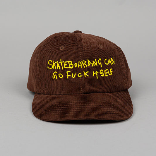 Roadkill Brown Skateboarding Can Go Fuck Itself Corduroy Cap